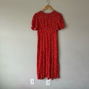 Red Polka Dot Midi Dress